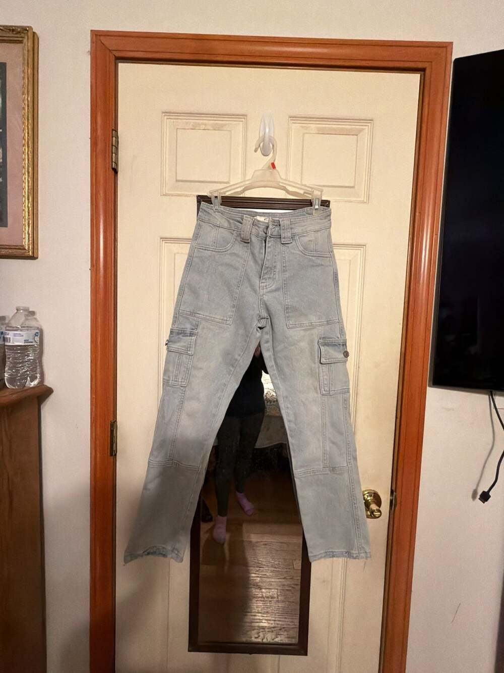 KanCan KC7843L Light Wash Cargo Jeans Size 23